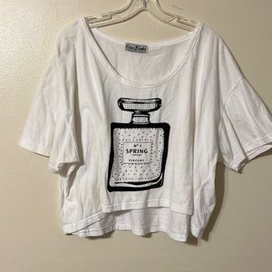 Erica Brooke Collection Crop Top Spring London Perfume Logo 52" Bust Size 2X-3X